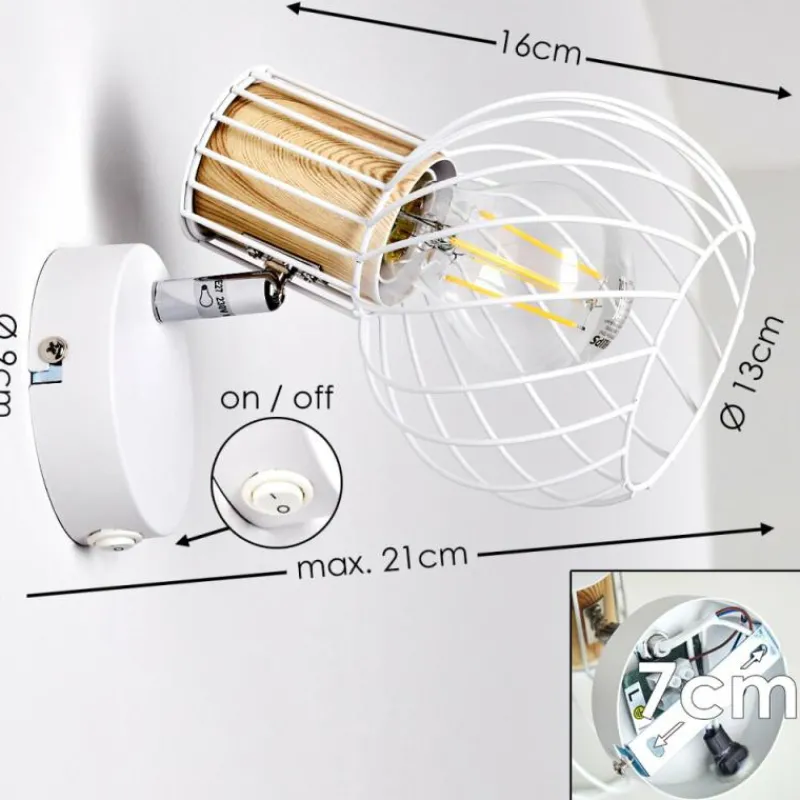 hofstein Applique murale Koler Blanc, 1 lumière