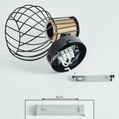 Lampes Vintages & Rétros-hofstein Applique murale Kolfer Noir, 1 lumière