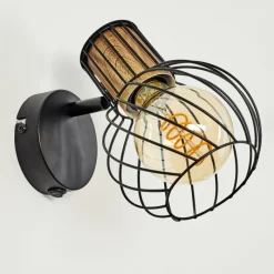 Lampes Vintages & Rétros-hofstein Applique murale Kolfer Noir, 1 lumière