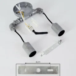 Lampes Vintages & Rétros-hofstein Applique murale Kolyma Gris, 2 lumières