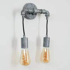 Lampes Vintages & Rétros-hofstein Applique murale Kolyma Gris, 2 lumières
