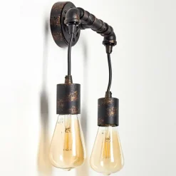 Lampes Dorées-hofstein Applique murale Kolyma Noir doré, 2 lumières