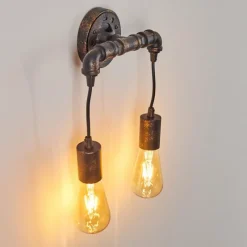 Lampes Dorées-hofstein Applique murale Kolyma Noir doré, 2 lumières