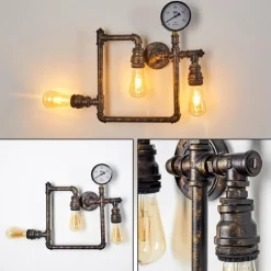 Lampes Dorées-hofstein Applique murale Kolyma Noir doré, 3 lumières