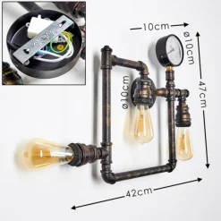 Lampes Dorées-hofstein Applique murale Kolyma Noir doré, 3 lumières