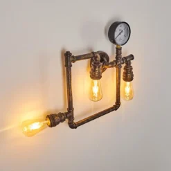 Lampes Dorées-hofstein Applique murale Kolyma Noir doré, 3 lumières