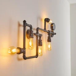 Lampes Dorées-hofstein Applique murale Kolyma Noir doré, 5 lumières