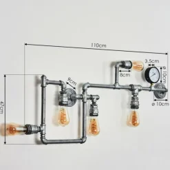 Lampes Industrielles-hofstein Applique murale Kolyma Noir, Argenté, 5 lumières