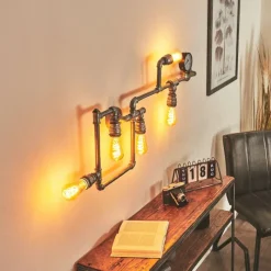 Lampes Industrielles-hofstein Applique murale Kolyma Noir, Argenté, 5 lumières