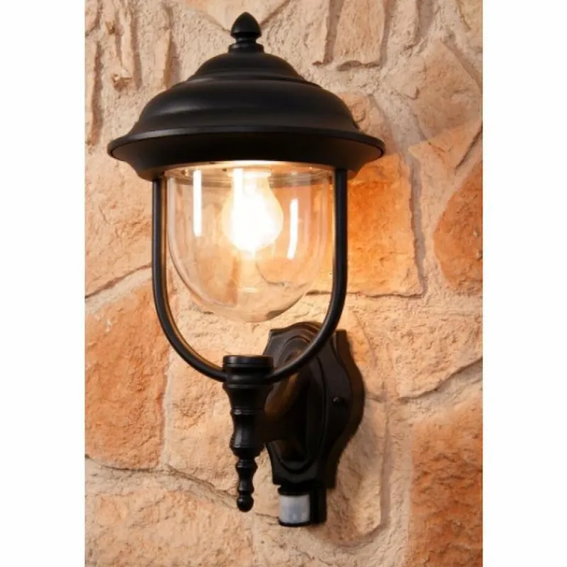 Luminaires Konstsmide Applique murale Konstsmide PARMA Noir, Transparent, 1 lumière, Détecteur de mouvement