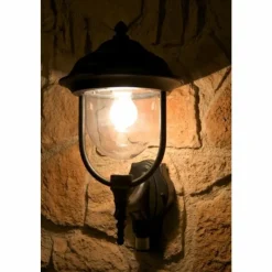 Luminaires Konstsmide Applique murale Konstsmide PARMA Noir, Transparent, 1 lumière, Détecteur de mouvement