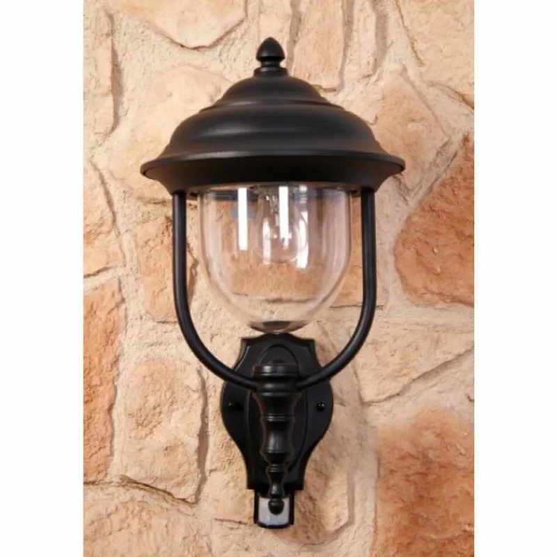 Luminaires Konstsmide Applique murale Konstsmide PARMA Noir, Transparent, 1 lumière, Détecteur de mouvement