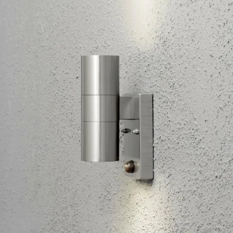 Luminaires Konstsmide Applique murale Konstsmide Modena Acier inoxydable, 2 lumières, Détecteur de mouvement