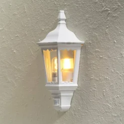 Luminaires Konstsmide Applique murale Konstsmide Firenze Blanc, 1 lumière, Détecteur de mouvement