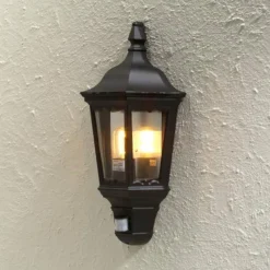 Luminaires Konstsmide Applique murale Konstsmide Firenze Noir, 1 lumière, Détecteur de mouvement