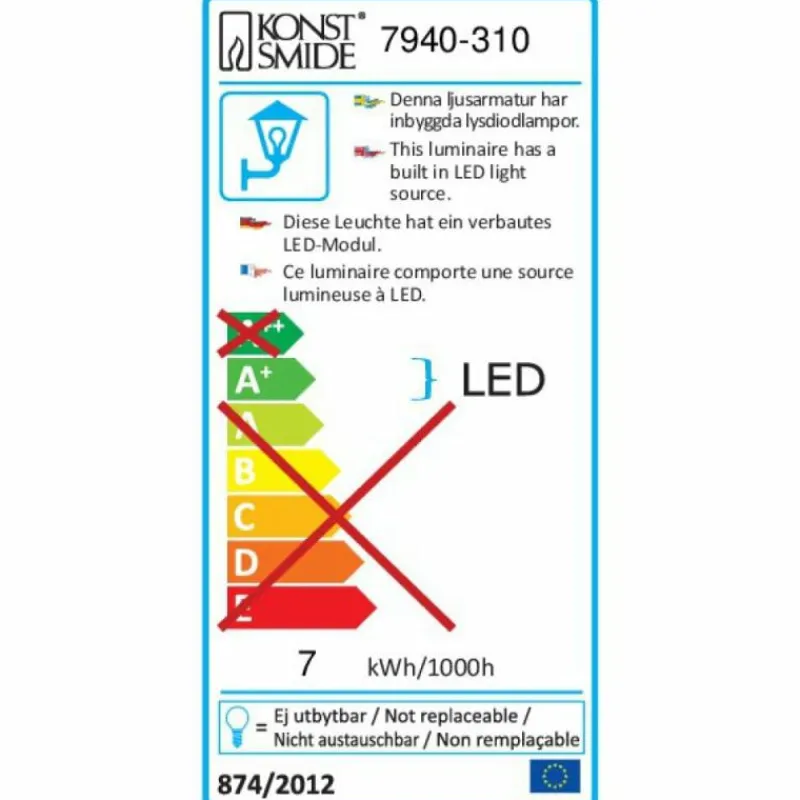 Luminaires Konstsmide Applique murale Konstsmide Cremona LED Gris, 2 lumières