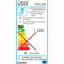 Luminaires Konstsmide Applique murale Konstsmide Asti LED Anthracite, 30 lumières