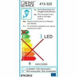 Luminaires Konstsmide Applique murale Konstsmide Vega LED Clair, 1 lumière