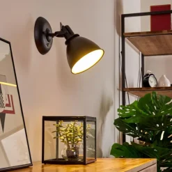 Lampes Dorées-hofstein Applique murale Koppom Noir, 1 lumière