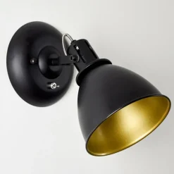 Lampes Dorées-hofstein Applique murale Koppom Noir, 1 lumière