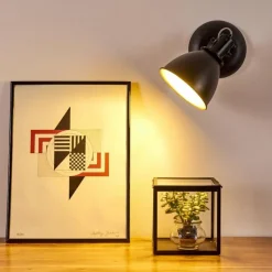 Lampes Dorées-hofstein Applique murale Koppom Noir, 1 lumière