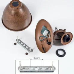 Lampes Industrielles-hofstein Applique murale Koppom Rouille, 1 lumière