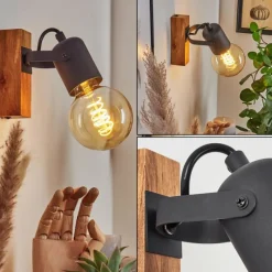 Lampes Industrielles-hofstein Applique murale Kouk Écru, Noir, 1 lumière