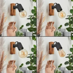 Lampes Industrielles-hofstein Applique murale Kouk Écru, Noir, 1 lumière