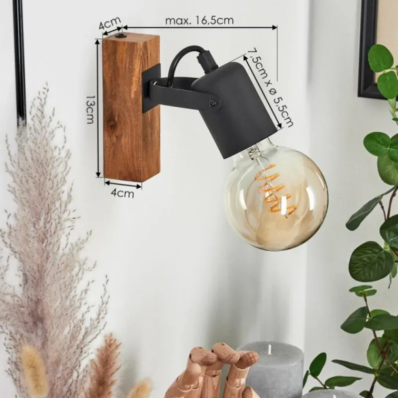 Lampes Industrielles-hofstein Applique murale Kouk Écru, Noir, 1 lumière