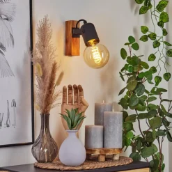 Lampes Industrielles-hofstein Applique murale Kouk Écru, Noir, 1 lumière