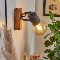 Lampes Industrielles-hofstein Applique murale Kouk Écru, Noir, 1 lumière