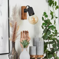 Lampes Industrielles-hofstein Applique murale Kouk Écru, Noir, 1 lumière