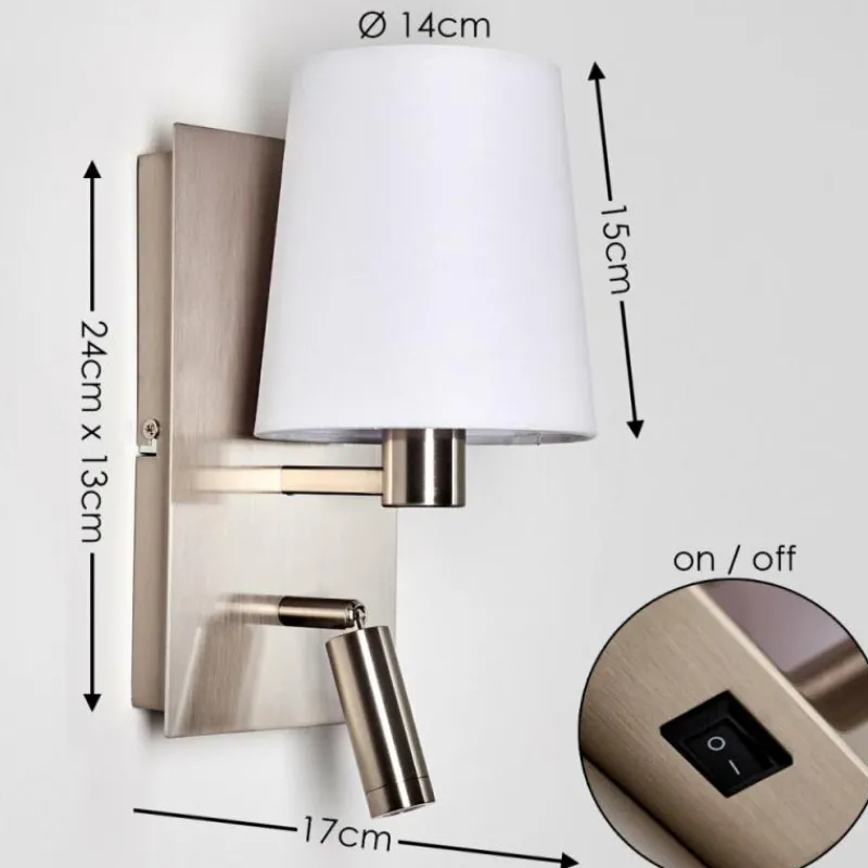 Lampes En Tissu-hofstein Applique murale Kublis LED Nickel mat, 2 lumières