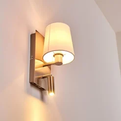 Lampes En Tissu-hofstein Applique murale Kublis LED Nickel mat, 2 lumières