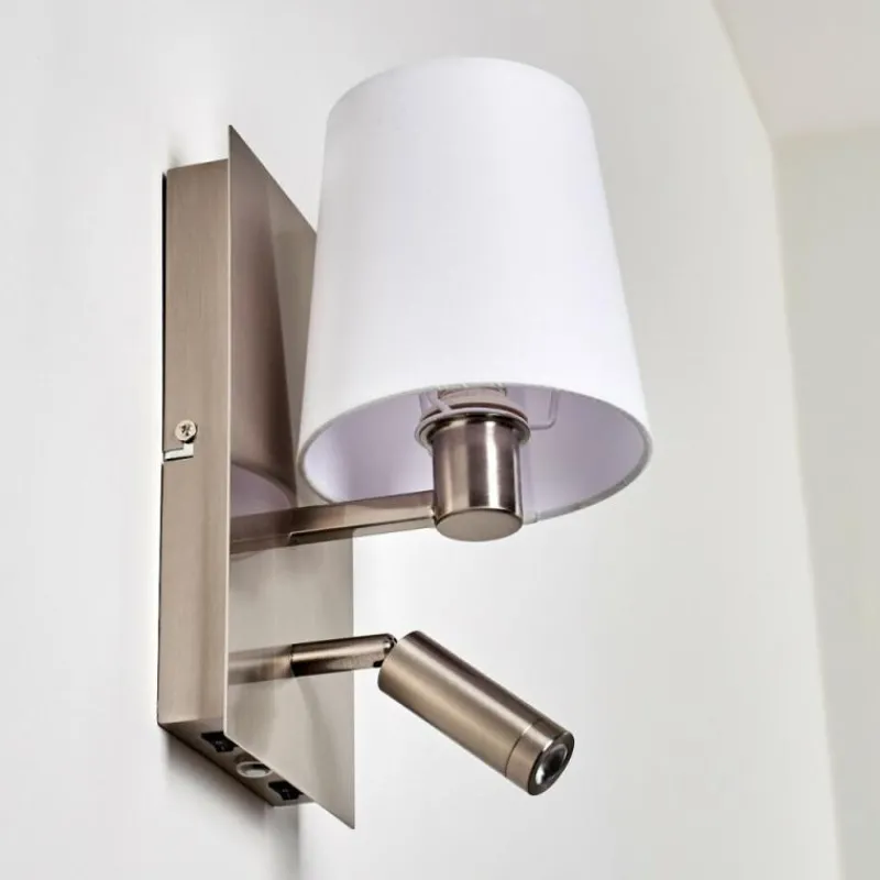 Lampes En Tissu-hofstein Applique murale Kublis LED Nickel mat, 2 lumières