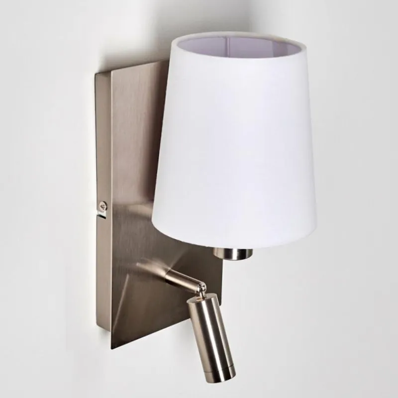 Lampes En Tissu-hofstein Applique murale Kublis LED Nickel mat, 2 lumières