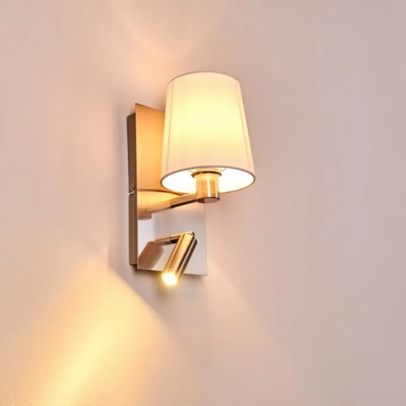 Lampes En Tissu-hofstein Applique murale Kublis LED Nickel mat, 2 lumières