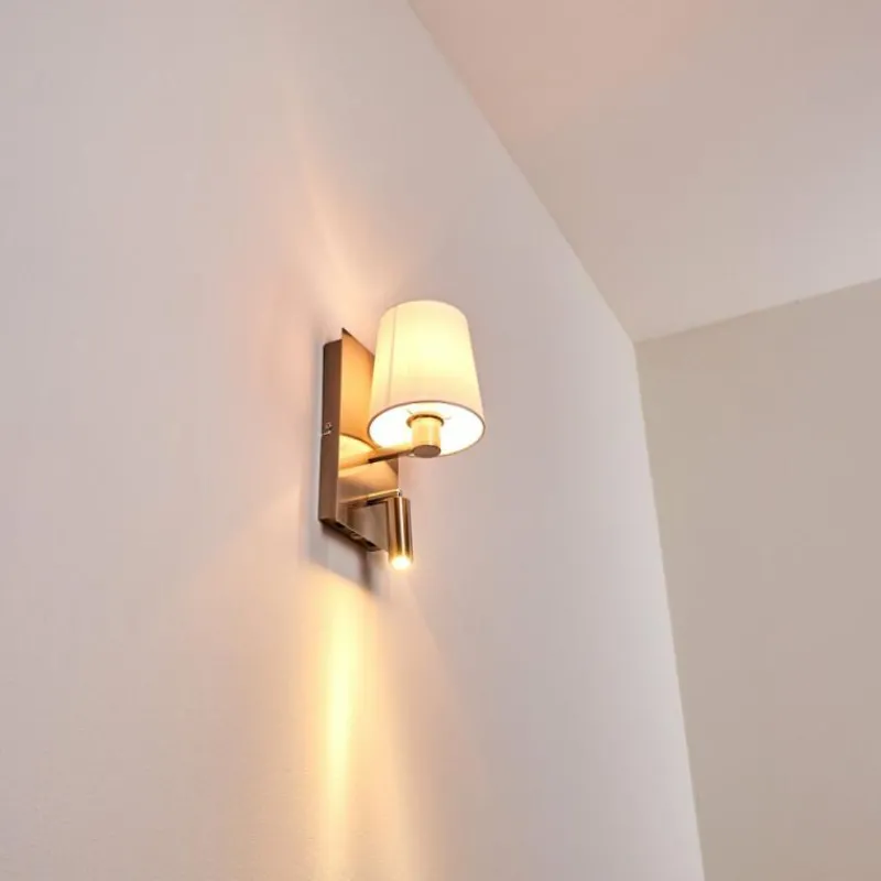 Lampes En Tissu-hofstein Applique murale Kublis LED Nickel mat, 2 lumières