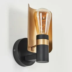 Lampes Vintages & Rétros-hofstein Applique murale Labansiek Laiton, Noir, 1 lumière