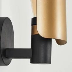 Lampes Vintages & Rétros-hofstein Applique murale Labansiek Laiton, Noir, 1 lumière