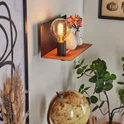 Luminaires Scandinaves-hofstein Applique murale Lafinur Brun, Couleur bois, Noir, 1 lumière