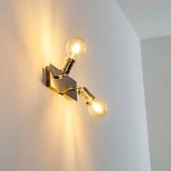 Lampes Vintages & Rétros-hofstein Applique murale Lagunita Nickel mat, 2 lumières