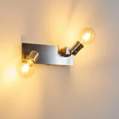 Lampes Vintages & Rétros-hofstein Applique murale Lagunita Nickel mat, 2 lumières