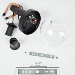 Lampes Vintages & Rétros-hofstein Applique murale Landrienne Écru, Noir, 1 lumière