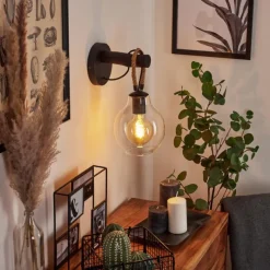 Lampes Vintages & Rétros-hofstein Applique murale Landrienne Écru, Noir, 1 lumière