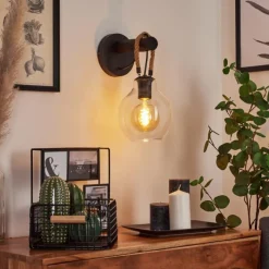 Lampes Vintages & Rétros-hofstein Applique murale Landrienne Écru, Noir, 1 lumière