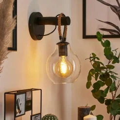 Lampes Vintages & Rétros-hofstein Applique murale Landrienne Écru, Noir, 1 lumière