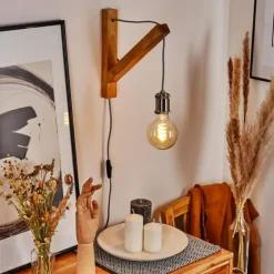 Luminaires Scandinaves-hofstein Applique murale Laveille Écru, Nickel mat, 1 lumière