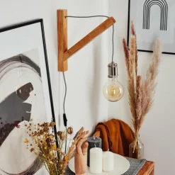 Luminaires Scandinaves-hofstein Applique murale Laveille Écru, Nickel mat, 1 lumière