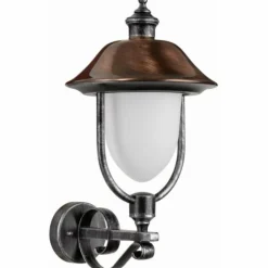 Luminaires Rustiques-Luminaires LCD Applique murale LCD Rendsburg Cuivre, Noir, 1 lumière